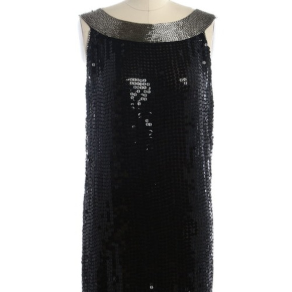 Foley Black Silver Sequined Dress XS Kim K - Picture 1 of 6